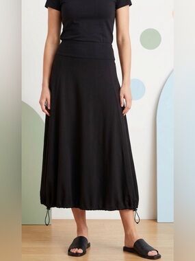 NWT Rock N’ Karma Black A-Line Drawstring Hem Skirt